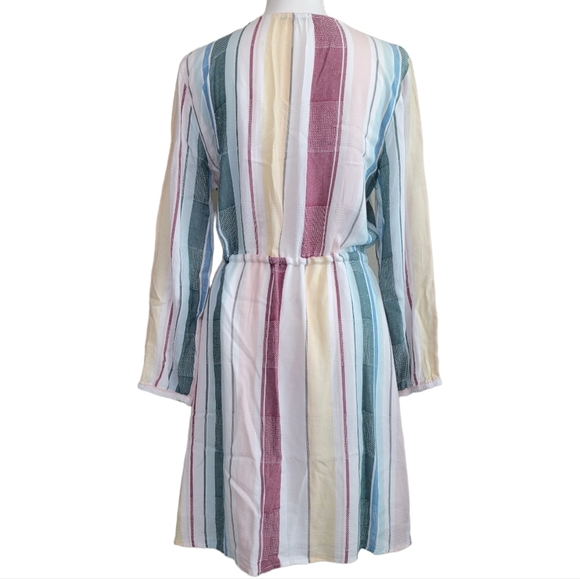 Rails Longsleeve Wrap Style Becca Dress in Cusco Stripe - Picture 2 of 7